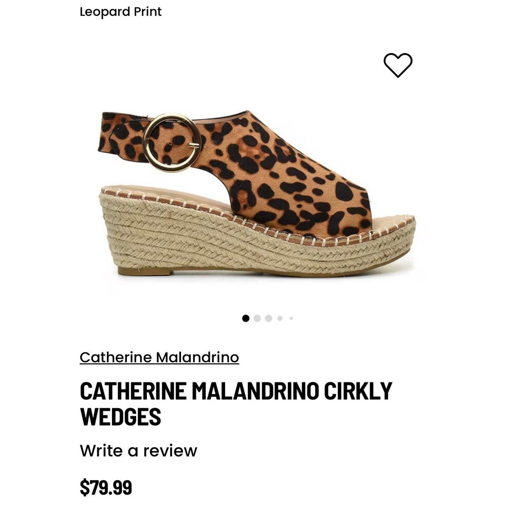 Catharine Malandrino Cirkly Wedges Sz. 8.5 NWT Leopard
